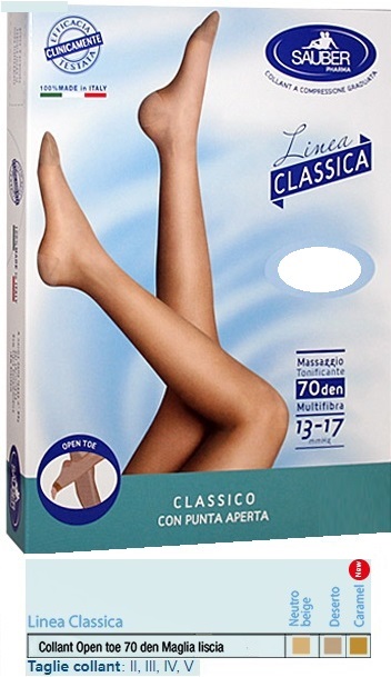 SAUBER COLLANT OPEN TOE MAGLIA LISCIA 70 DEN COLORE NEUTRO BEIGE TAGLIA 3 LINEA CLASSICA - farmavitality.it