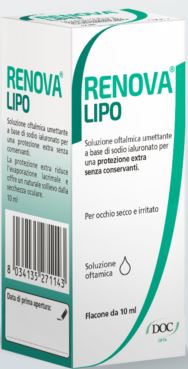 RENOVA COLLIRIO SOSTITUTO LACRIMALE A BASE DI ACIDO IALURONICO 0,4% E LIPIDI FLACONE DA 10 ML SENZA CONSERVANTI - farmavitality.it
