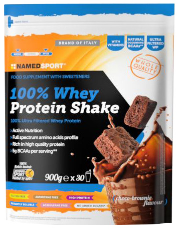 100% WHEY PROTEIN SHAKE CHOCO BROWNIE 900 G - farmavitality.it