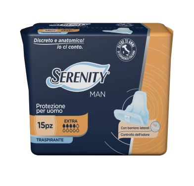 PANNOLINO SERENITY LIGHT MAN EXTRA CON ADESIVO O ALTRO FISSAGGIO 15 PEZZI - farmavitality.it