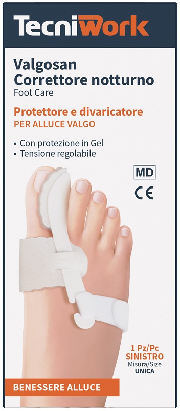 CORRETTORE NOTTURNO PER ALLUCE VALGO SINISTRO MISURA UNICA VALGOSAN 1 PEZZO - farmavitality.it
