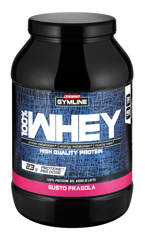 GYMLINE 100% WHEY CONCENTRATE FRAGOLA 900 G - farmavitality.it