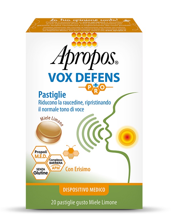 APROPOS VOX DEFENS PRO MIELE LIMONE 20 PASTIGLIE - farmavitality.it