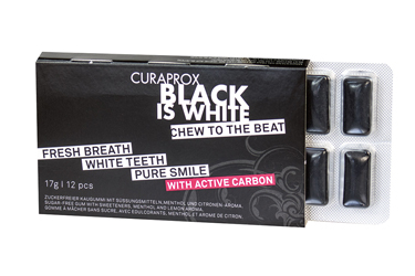 CURAPROX BLACK IS WHITE TO GO CHEWING GUM SLEEVE 12 PEZZI - farmavitality.it