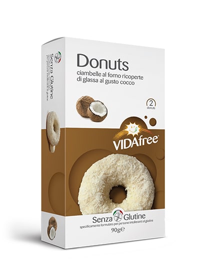 DONUTS GUSTO COCCO CON GLASSA CIOCCOLATO BIANCO 90 G - farmavitality.it