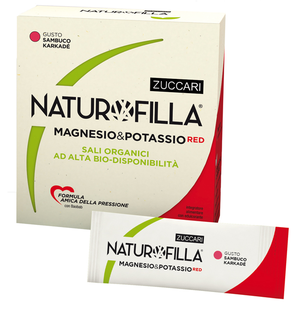 NATUROFILLA MAGNESIO & POTASSIO RED GUSTO SAMBUCO-KARKADE' 14 STICK PACK - farmavitality.it