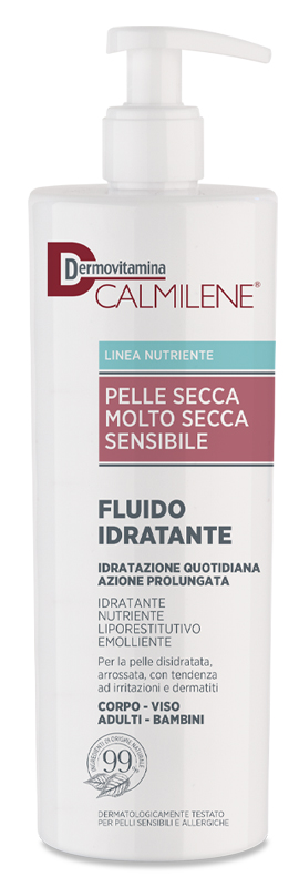 DERMOVITAMINA CALMILENE FLUIDO IDRATANTE PER PELLE SECCA, MOLTO SECCA E SENSIBILE 500 ML - farmavitality.it