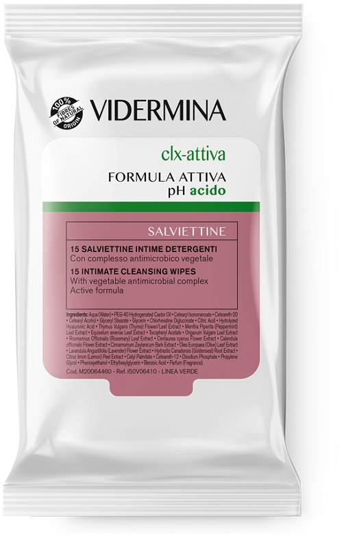 VIDERMINA CLX ATTIVA 15 SALVIETTE INTIME DETERGENTI - farmavitality.it