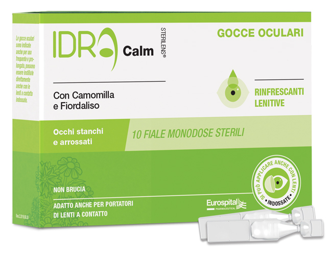 GOCCE OCULARI RINFRESCANTI STERILENS IDRA CALM CAMOMILLA E FIORDALISO 10 FIALE MONODOSE DA 0,33 ML - farmavitality.it