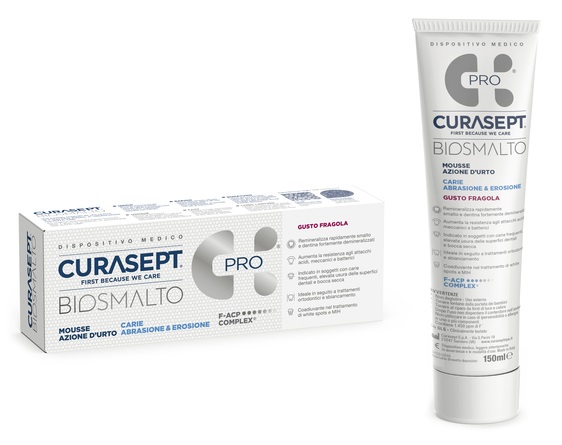 CURASEPT BIOSMALTO MOUSSE CARIE FRAGOLA 50 ML - farmavitality.it