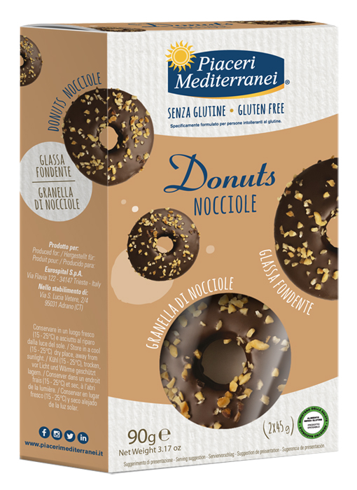 PIACERI MEDITERRANEI DONUTS NOCCIOLE 90 G - farmavitality.it