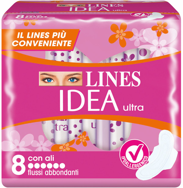IDEA ULTRA ASSORBENTE FLUSSI ABBONDANTI CON ALI 8 PEZZI - farmavitality.it