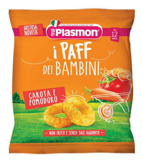 PLASMON DRY SNACK PAFF CAROTA POMODORO 15 G - farmavitality.it