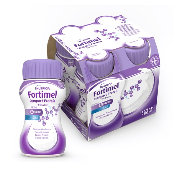 NUTRICIA FORTIMEL COMPACT PROTEIN GUSTO NEUTRO 4 BOTTIGLIE DA 125 ML - farmavitality.it