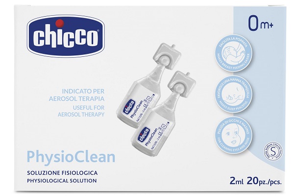 SOLUZIONE FISIOLOGICA PER AEROSOL CHICCO PHYSIOCLEAN 20 X 2 ML - farmavitality.it