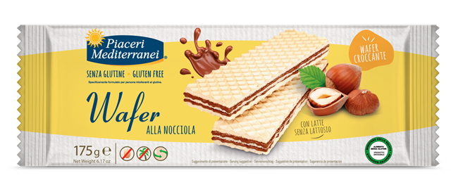 PIACERI MEDITERRANEI WAFER NOCCIOLA 175 G - farmavitality.it