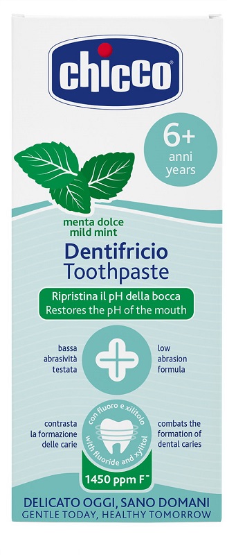 CHICCO DENTIFRICIO MENTA DOLCE 6 ANNI+ CON FLUORO - farmavitality.it