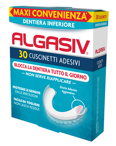 ALGASIV ADESIVO PER PROTESI DENTARIA INFERIORE 30 PEZZI - farmavitality.it