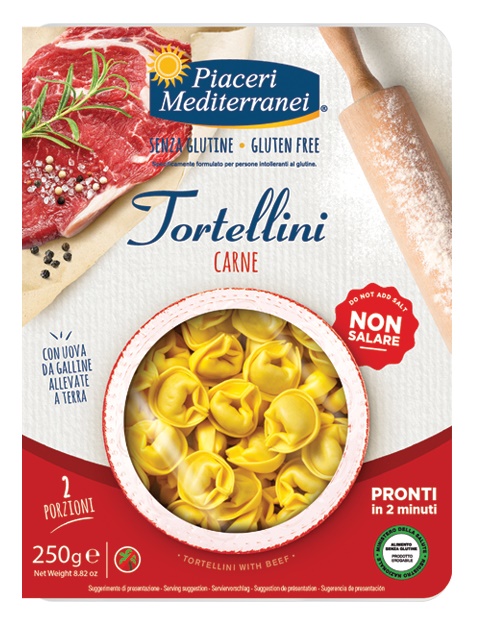 PIACERI MEDITERRANEI TORTELLINI CARNE 250 G - farmavitality.it