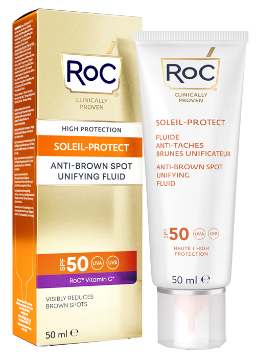 ROC FLUIDO SOLARE VISO SPF 50+ ANTIMACCHIE BRUNE  50 ML - farmavitality.it