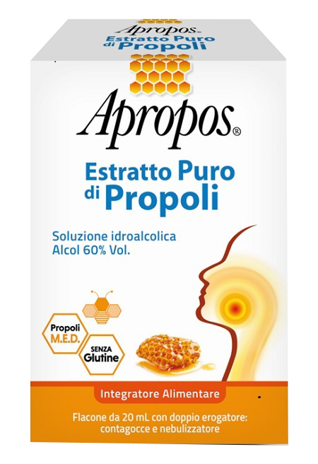 APROPOS ESTRATTO PURO DI PROPOLI SPRAY+CONTAGOCCE 20 ML - farmavitality.it