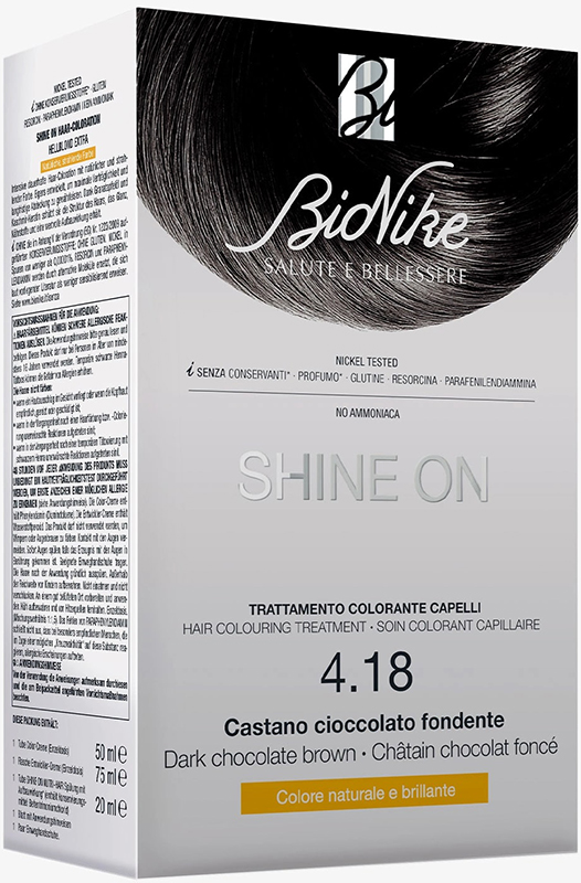 SHINE ON CASTANO CIOCCOLATO FONDENTE 4,18 FLACONE 75 ML + TUBO 50 ML - farmavitality.it