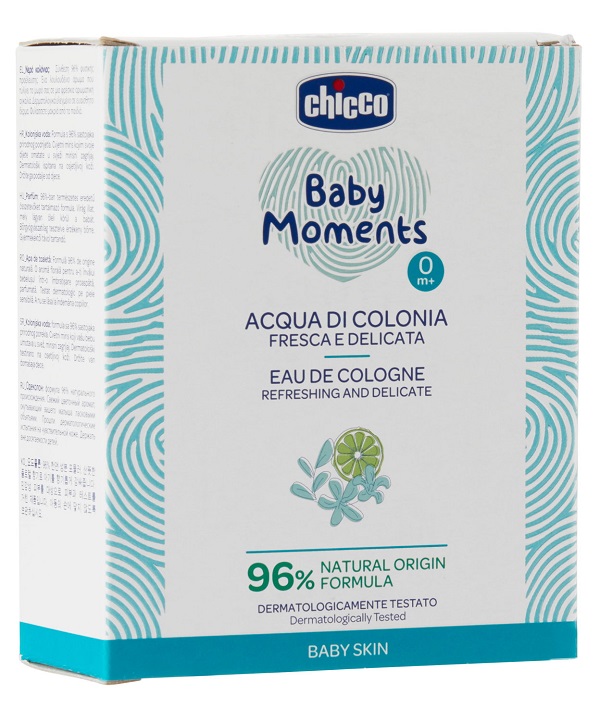 CHICCO BABY MOMENTS ACQUA DI COLONIA FRESCA E DELICATA 100 ML - farmavitality.it