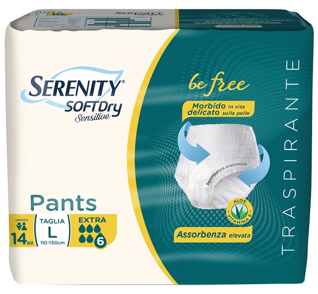 Serenity Soft Dry Sensitive Pants Extra Taglia L 14 Pezzi - farmavitality.it