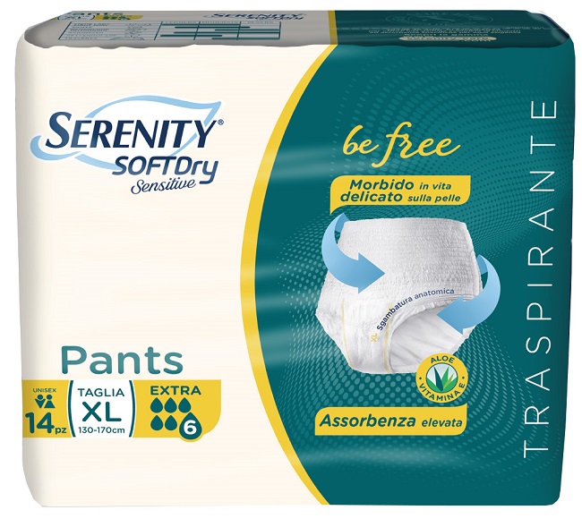 Serenity Soft Dry Sensitive Pants Extra Taglia XL 14 Pezzi - farmavitality.it
