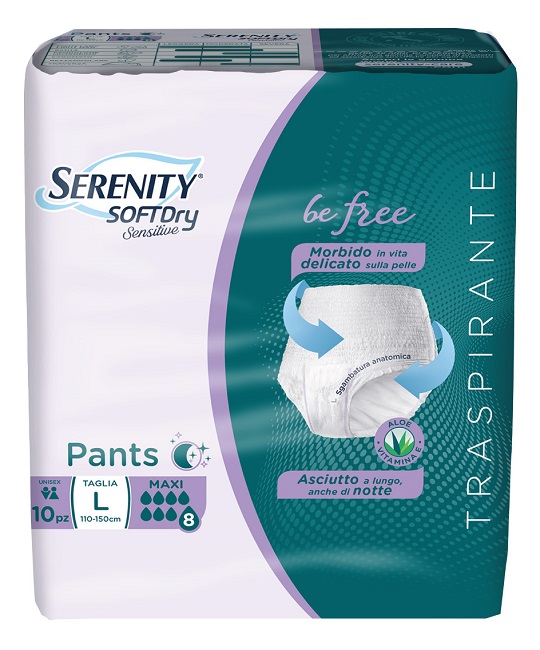 SERENITY PANTS SD SENSITIVE BE FREE MAXI L 10 PEZZI - farmavitality.it