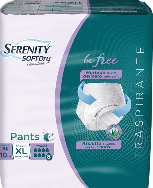 SERENITY PANTS SD SENSITIVE BE FREE MAXI XL 10 PEZZI - farmavitality.it