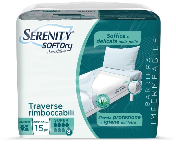 SERENITY TRAVERSA SD SENSIIVE SUPER 80X180 CM 15 PEZZI - farmavitality.it