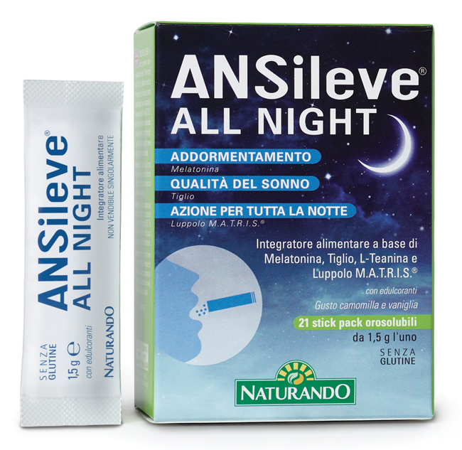 ANSILEVE ALL NIGHT 21 STICK PACK OROSOLUBILI - farmavitality.it