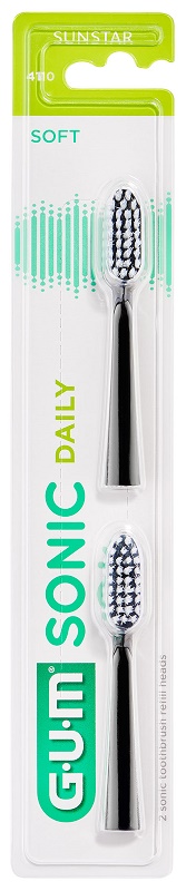 GUM SONIC DAILY SPAZZOLINO BATTERIA REFILL BLACK 2 PEZZI - farmavitality.it