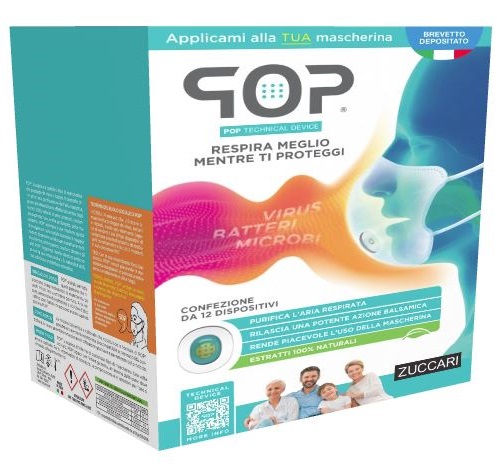 POP TECHNICAL DEVICE 12 DISPOSITIVI ADESIVI PROFUMA E PURIFICA MASCHERINA - farmavitality.it