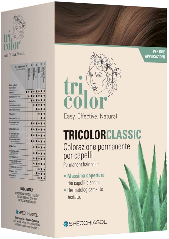 TRICOLOR CLASSIC 5,3 CACAO 2 TUBI 50 ML + 2 SHAKER 50 ML + 4 BUSTINE 8 ML - farmavitality.it