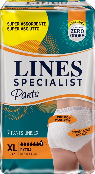 PANNOLONE MUTANDINA LINES SPECIALIST UNISEX EXTRA XL 7 PEZZI - farmavitality.it