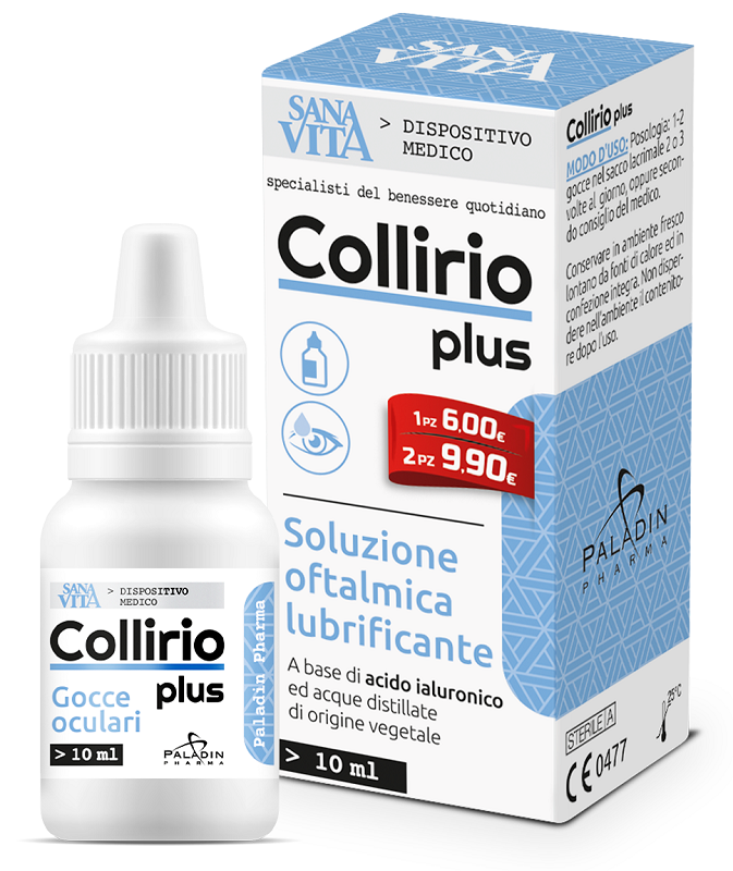 GOCCE OCULARI SANAVITA COLLIRIO PLUS 10 ML - farmavitality.it