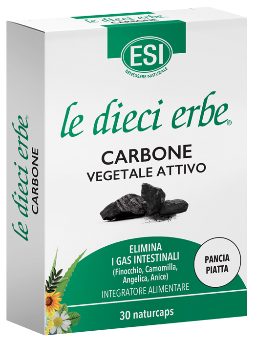 ESI LE DIECI ERBE CARBONE VEGETALE ATTIVO 30 NATURCAPS - farmavitality.it