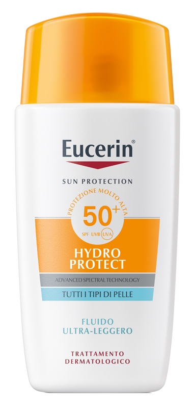 EUCERIN SUN FACE HYDRO PROTECT FLUIDO ULTRA LEGGERO SPF50+ 50 ML - farmavitality.it