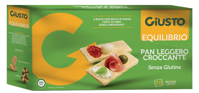 GIUSTO EQUILIBRIO SENZA GLUTINE PAN LEGGERO CROCCANTE 250 G - farmavitality.it