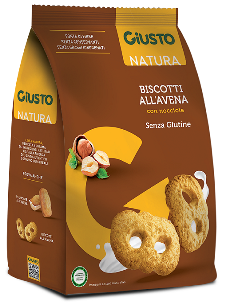 GIUSTO SENZA GLUTINE BISCOTTI AVENA CON NOCCIOLE 250 G - farmavitality.it