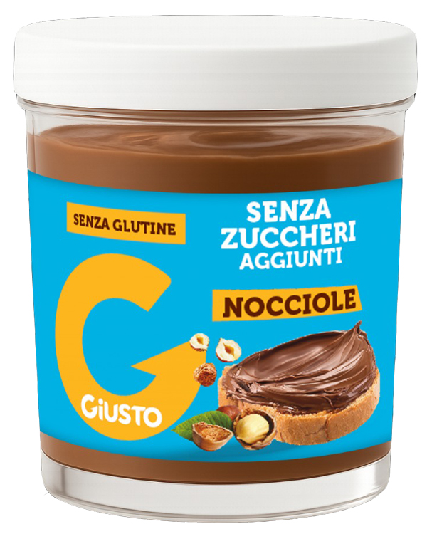 GIUSTO SENZA ZUCCHERO CREMA GIANDUIA NOCCIOLE 200 G - farmavitality.it