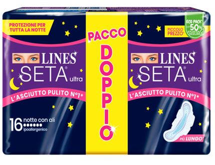 LINES SETA ULTRA ASSORBENTI NOTTE VP DWCT 16 PEZZI - farmavitality.it