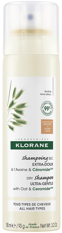 KLORANE SHAMPOO SECCO EXTRA DELICATO AVENA&CERAMIDE CAPELLI SCURI 150 ML - farmavitality.it