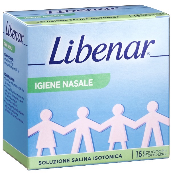 SOLUZIONE SALINA ISOTONICA 0,9% LIBENAR PER IGIENE NASALE 15 FLACONCINI MONOUSO X 5 ML - farmavitality.it