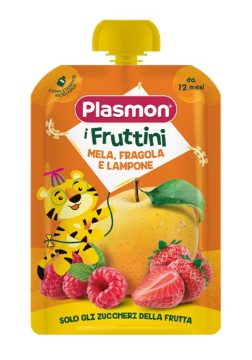 PLASMON I FRUTTINI MELA FRAGOLA E LAMPONE 130 G - farmavitality.it