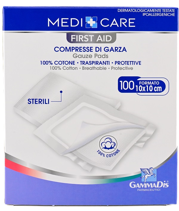 GARZA MEDICARE COTONE 10X10 CM 100 PEZZI - farmavitality.it