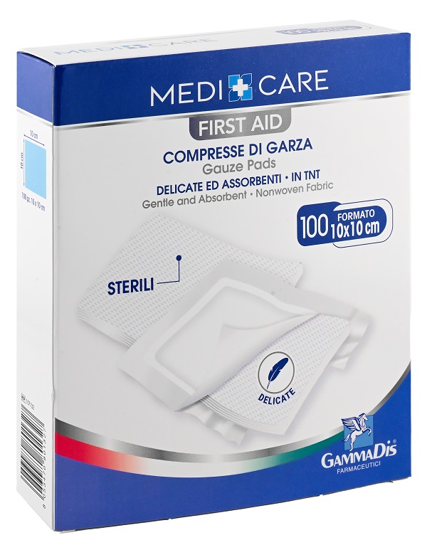 GARZA MEDICARE TNT 10X10 CM 100 PEZZI - farmavitality.it
