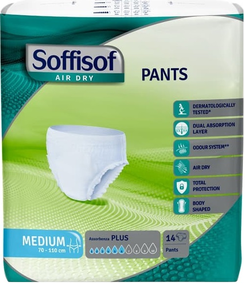 PANNOLONE PER INCONTINENZA SOFFISOF AIR DRY PANTS EXTRA LARGE 8 PEZZI - farmavitality.it